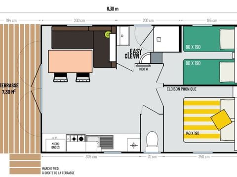 MOBILHOME 6 personnes - Cottage Pladen Premium 1 à 6 personnes