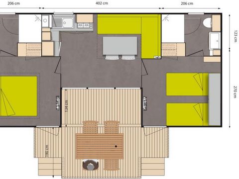 MOBILHOME 4 personnes - CONFORT 2 Ch 2 Sdb - Climatisé