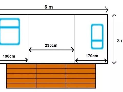 MOBILHOME 4 personnes - 2 ch (ss sanitaires) 2 adultes max et 2 deux enfants moins de 40 kgs 4 personnes