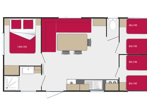 MOBILHOME 6 personnes - Confort +, 3 chambres