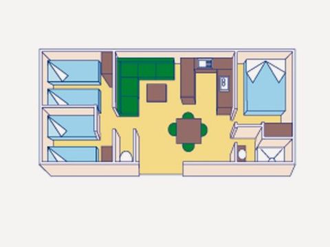 MOBILHOME 8 personnes - climatisé - 3 chambres