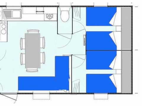 MOBILHOME 6 personnes - 3 chambres ESPACE PREMIUM