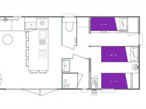 MOBILHOME 6 personnes - 3 chambres COTTAGE EXCELLENCE avec 2 salles de bain, 2wc