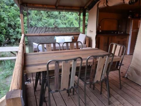 TENTE TOILE ET BOIS 5 personnes - Lodge Premium 3 Pièces 5 Personnes