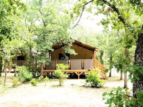 TENTE TOILE ET BOIS 5 personnes - Lodge Premium 3 Pièces 5 Personnes