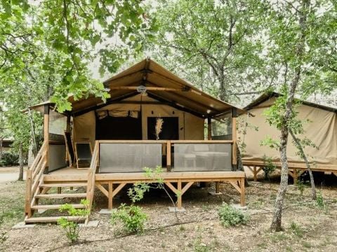 TENTE TOILE ET BOIS 5 personnes - Lodge Confort 3 Pièces 5 Personnes Sans Sanitaires