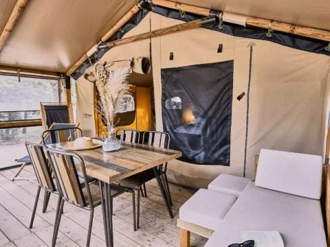 TENTE TOILE ET BOIS 5 personnes - Lodge Confort 3 Pièces 5 Personnes Sans Sanitaires