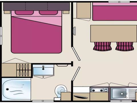 MOBILHOME 2 personnes - Eco 2 Pièces 2 Personnes