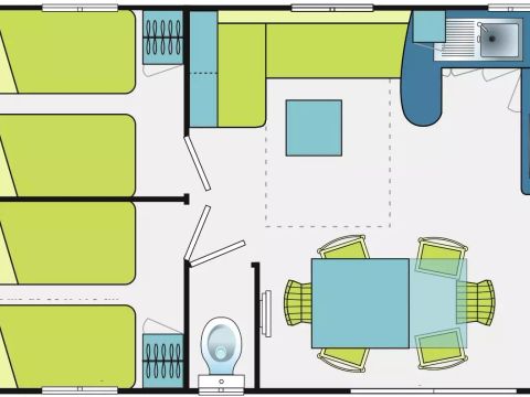 MOBILHOME 8 personnes - Premium 4 pièces 8 personnes Côté Camping