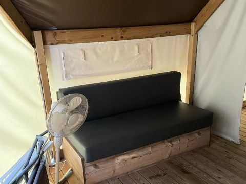 TENTE TOILE ET BOIS 5 personnes - Tente Eco Lodge 3 Pièces 5 Personnes Sans Sanitaire