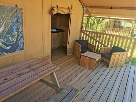 TENTE TOILE ET BOIS 4 personnes - LODGE SAFARI