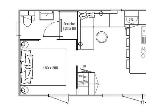 MOBILHOME 4 personnes - Cottage premium 2 chambres 2 salles de bain, TV, terrasse  couverte