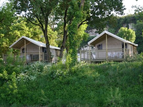 TENTE TOILE ET BOIS 4 personnes - Ecolodge (sur pilotis) sans sanitaires