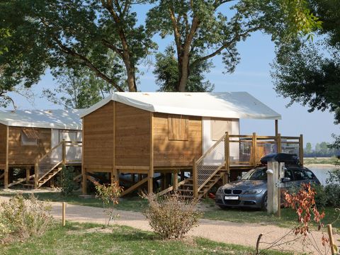 TENTE TOILE ET BOIS 4 personnes - Ecolodge (sur pilotis) sans sanitaires