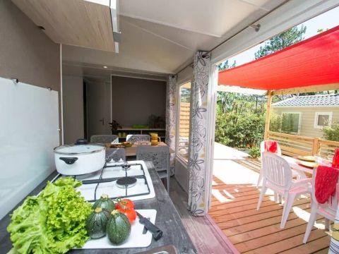 MOBILHOME 6 personnes - Cottage Romarin 4 Pièces 6 Personnes Climatisé Spa Privatif