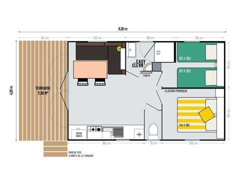 MOBILHOME 6 personnes - Cottage Pladen Premium 1 à 6 personnes