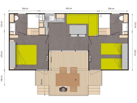 MOBILHOME 4 personnes - CONFORT 2 Ch 2 Sdb - Climatisé