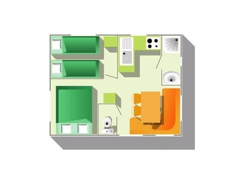 MOBILHOME 4 personnes - STANDARD 2 Chambres