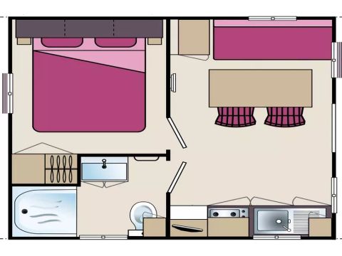 MOBILHOME 2 personnes - Eco 2 Pièces 2 Personnes