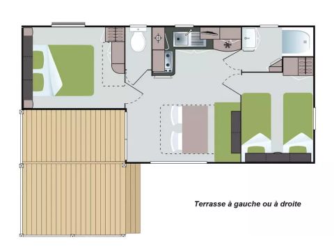 MOBILHOME 6 personnes - Confort 3 Pièces 6 Personnes Côté Camping